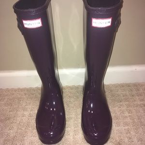 Hunter Big Lids Gloss Violet Boots